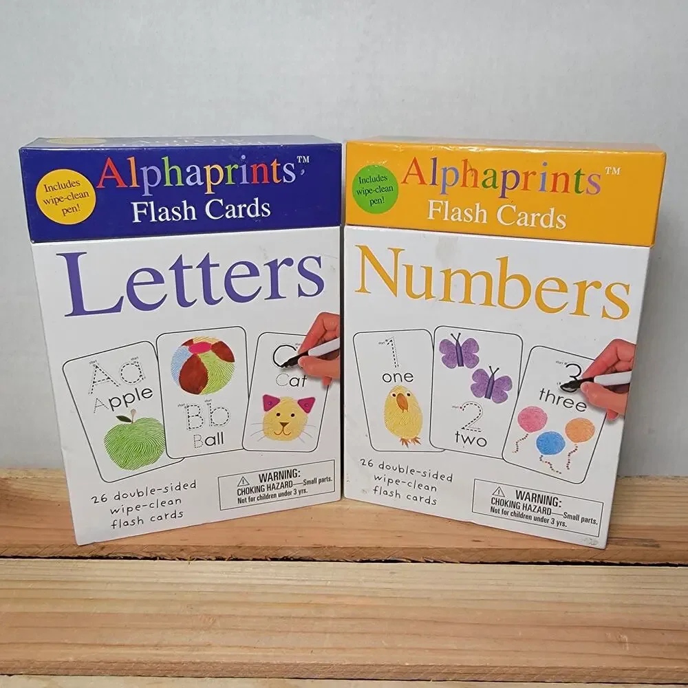 Set of 2 Alphaprints Flash Cards: Letters & Numbers